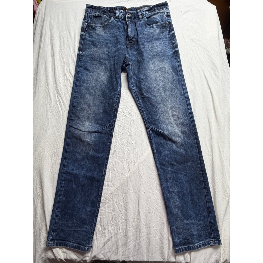 Outpost Makers Mens Straight Leg Jeans Blue Medium Wash Denim 33x34